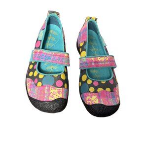 Keen Womens Mary Jane Shoes Size 8.5 Multicolor Polka Dot & Abstract Print With